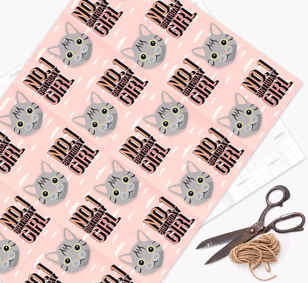 Number One Girl : Personalized {breedFullName} Wrapping Paper