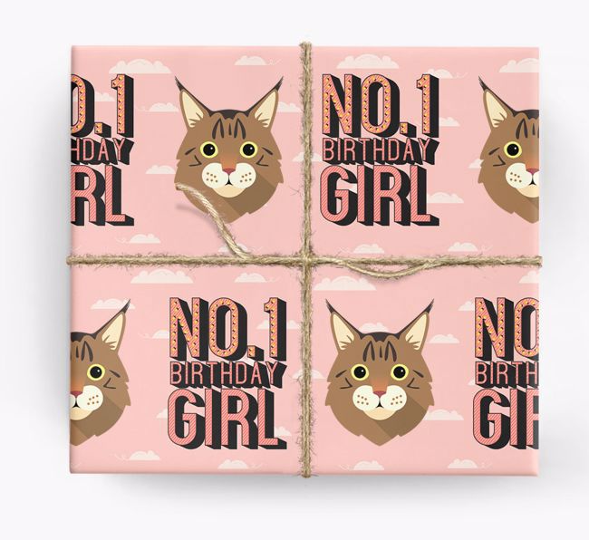 Number One Girl: Personalized {breedCommonName} Wrapping Paper