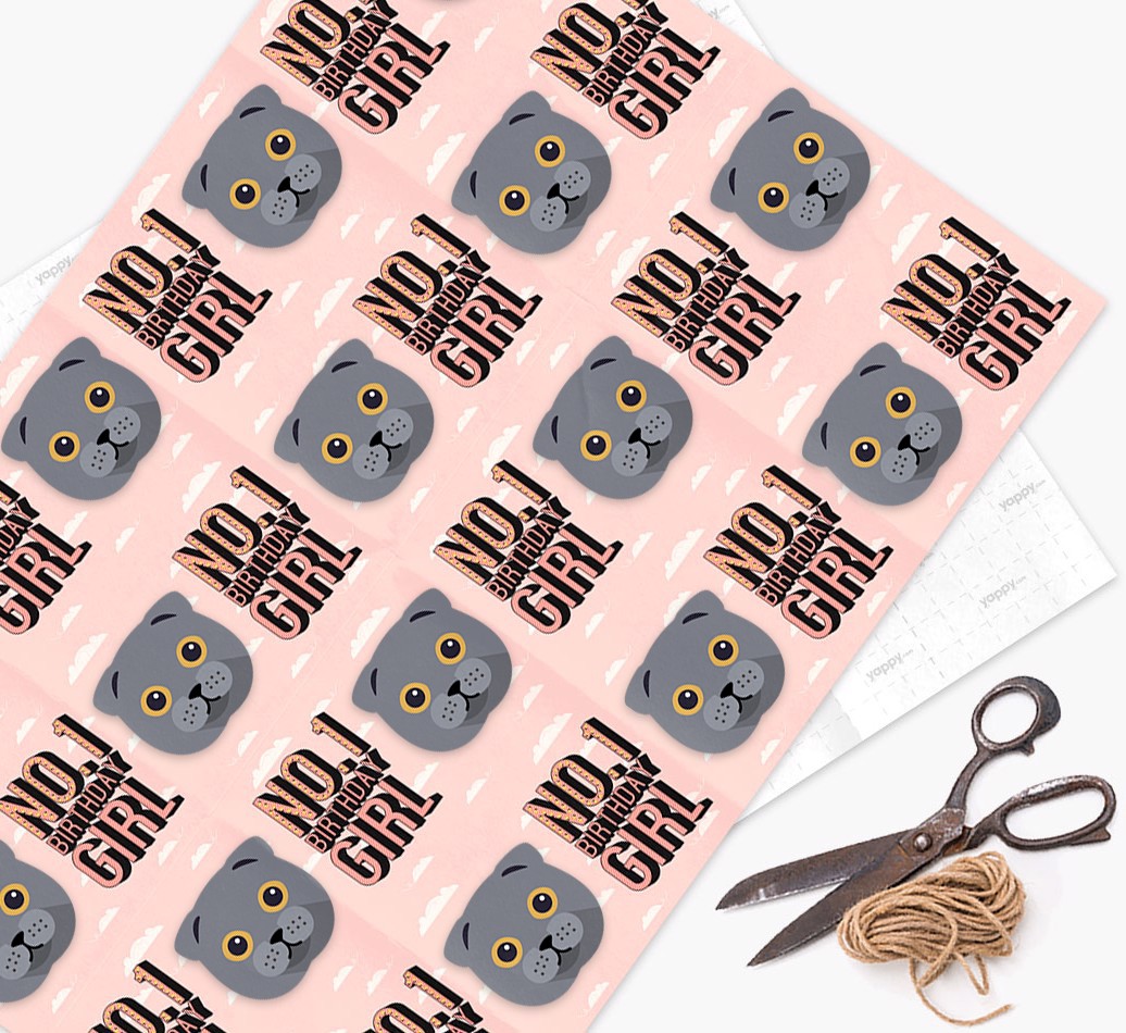 Number One Girl : Personalized {breedFullName} Wrapping Paper