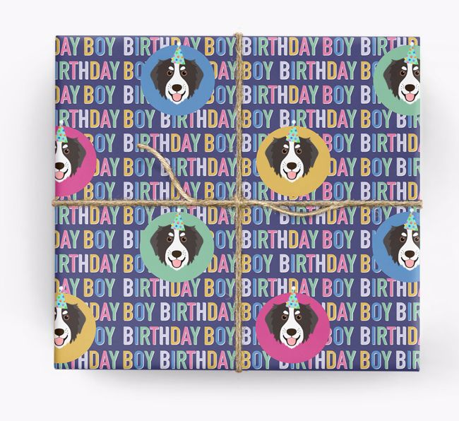 Birthday Boy: Personalised {breedFullName} Wrapping Paper
