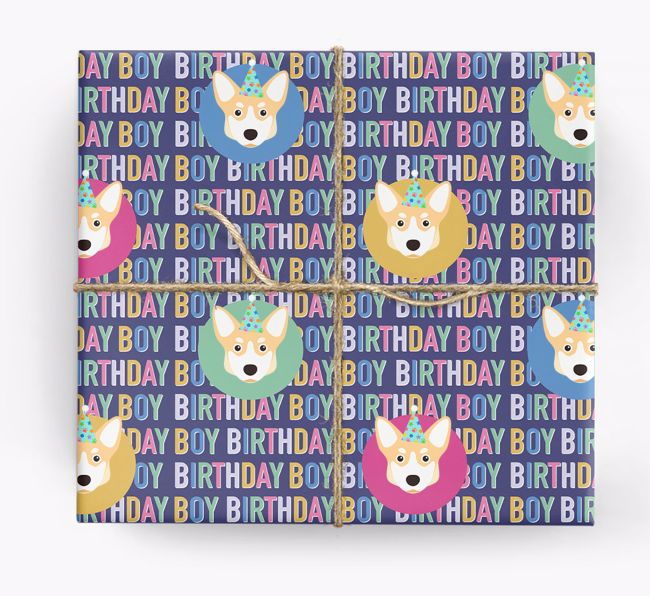 Birthday Boy: Personalised {breedFullName} Wrapping Paper
