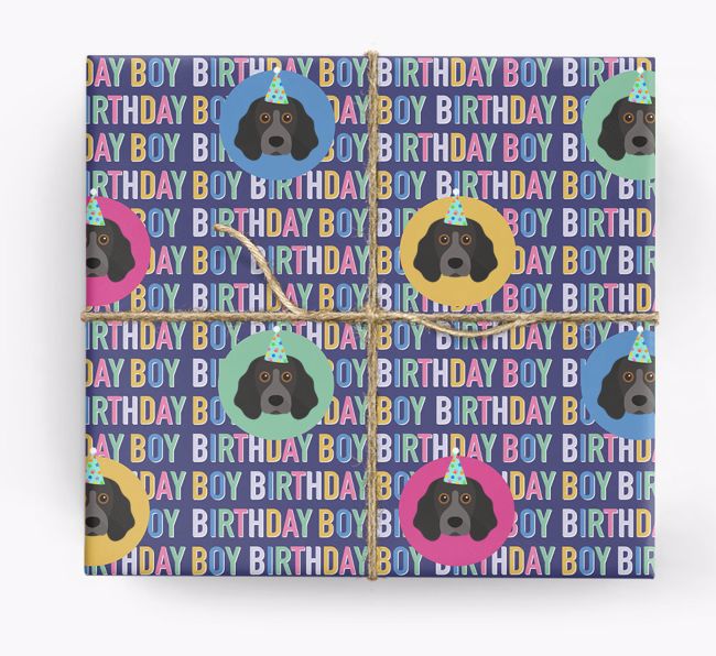 Birthday Boy: Personalised {breedFullName} Wrapping Paper