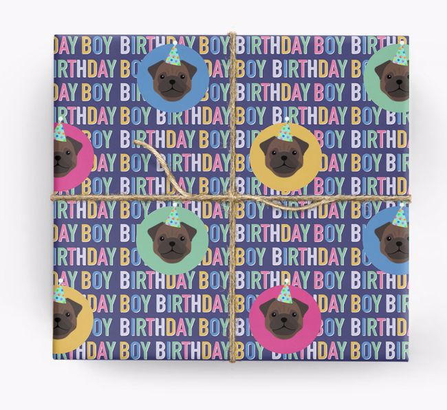 Birthday Boy: Personalized {breedFullName} Wrapping Paper