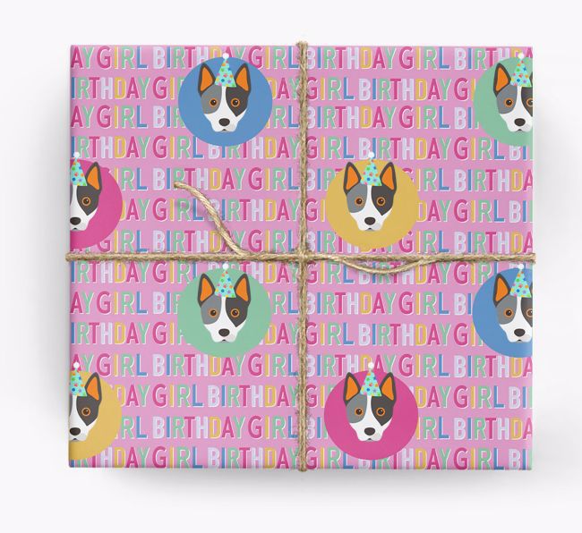 Birthday Girl: Personalised {breedFullName} Wrapping Paper