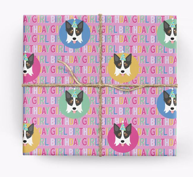 Birthday Girl: Personalised {breedFullName} Wrapping Paper