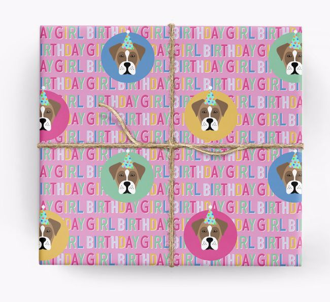 Birthday Girl: Personalized {breedFullName} Wrapping Paper