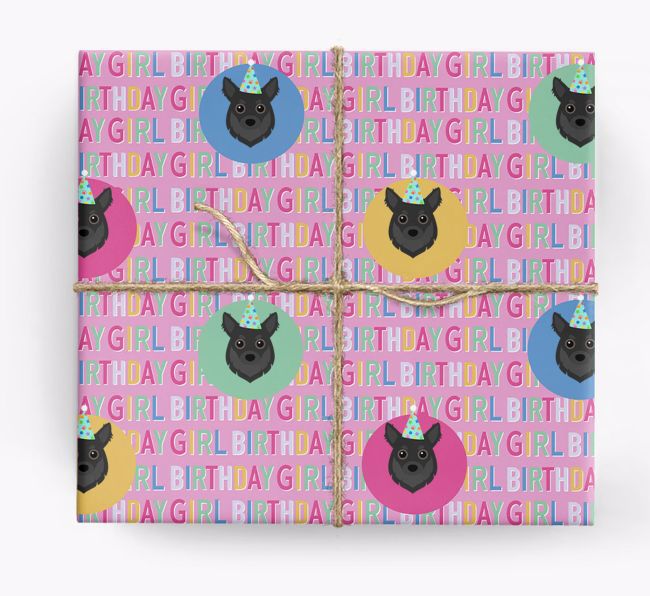 Birthday Girl: Personalised {breedFullName} Wrapping Paper