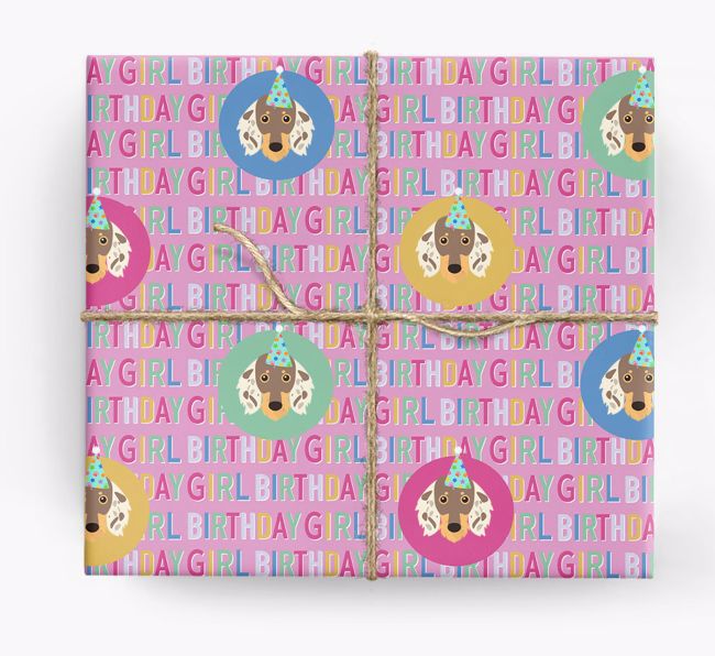 Birthday Girl: Personalised {breedFullName} Wrapping Paper