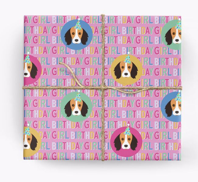 Birthday Girl: Personalised {breedFullName} Wrapping Paper