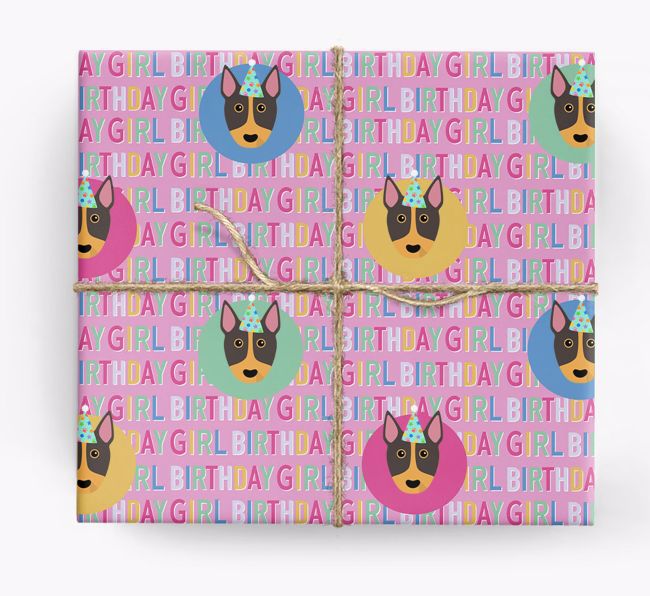 Birthday Girl: Personalised {breedFullName} Wrapping Paper