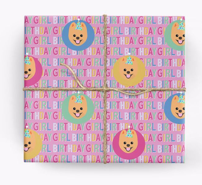 Birthday Girl: Personalised {breedFullName} Wrapping Paper