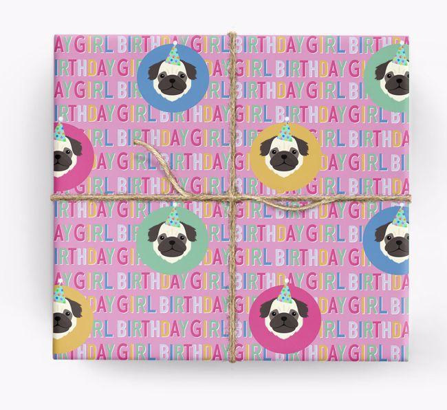 Birthday Girl: Personalized {breedFullName} Wrapping Paper