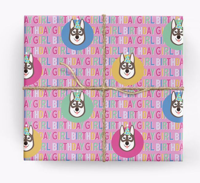 Birthday Girl: Personalised {breedFullName} Wrapping Paper