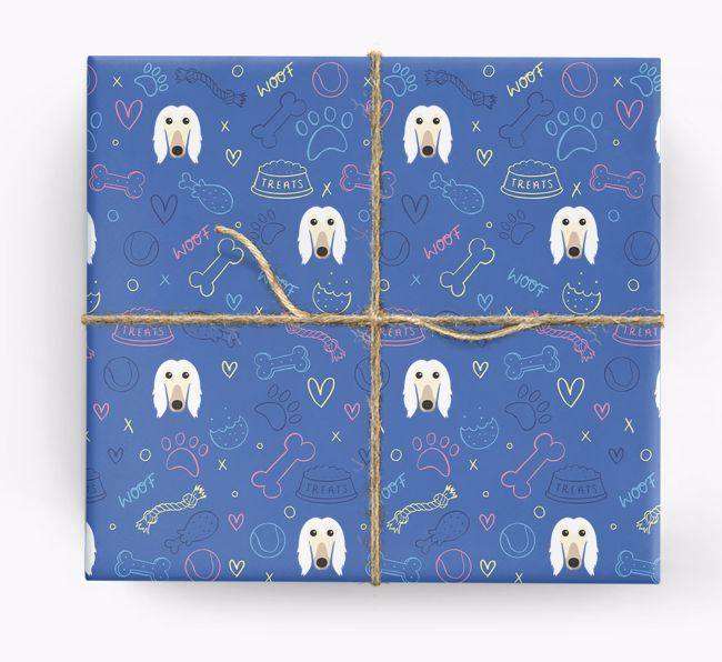 Dog Treats Pattern: Personalized {breedFullName} Wrapping Paper