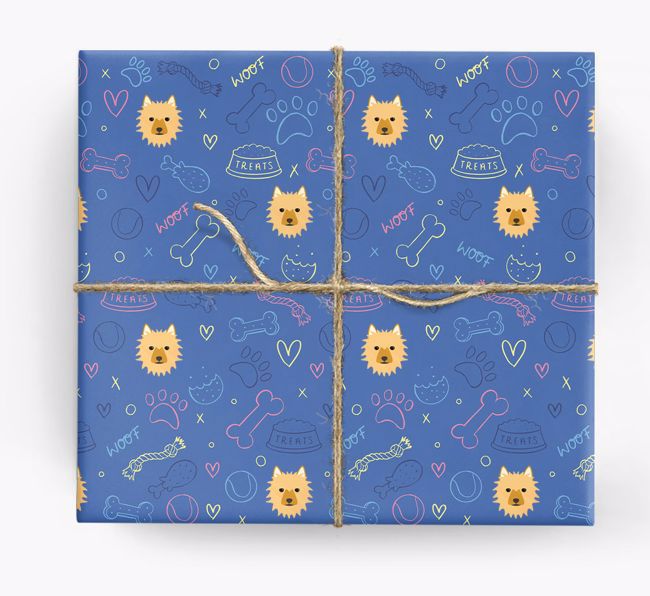 Dog Treats Pattern: Personalised {breedFullName} Wrapping Paper