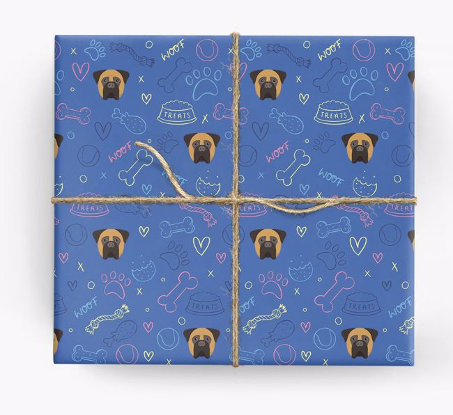 Dog Treats Pattern: Personalized {breedFullName} Wrapping Paper