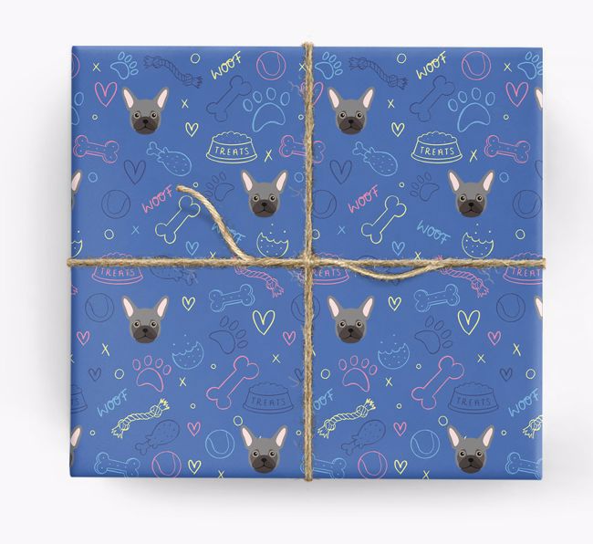Dog Treats Pattern: Personalized {breedFullName} Wrapping Paper