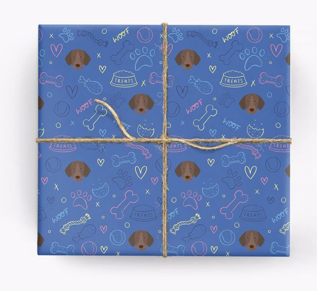 Dog Treats Pattern: Personalized {breedFullName} Wrapping Paper