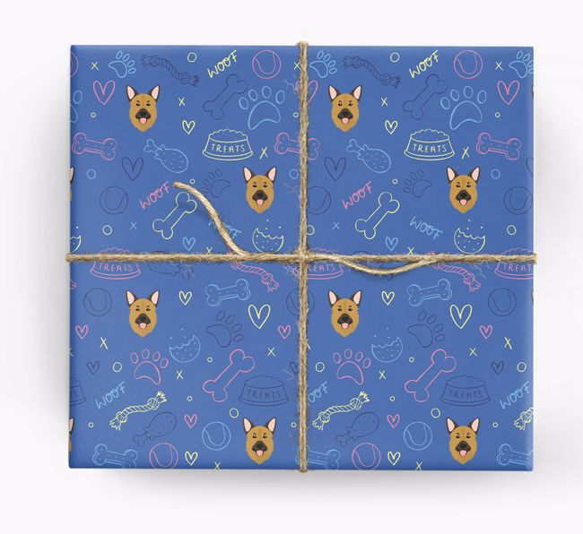 Dog Treats Pattern: Personalised {breedFullName} Wrapping Paper