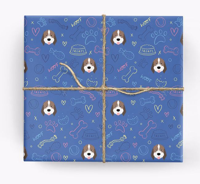 Dog Treats Pattern: Personalised {breedFullName} Wrapping Paper