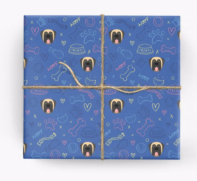 Dog Treats Pattern: Personalised {breedFullName} Wrapping Paper