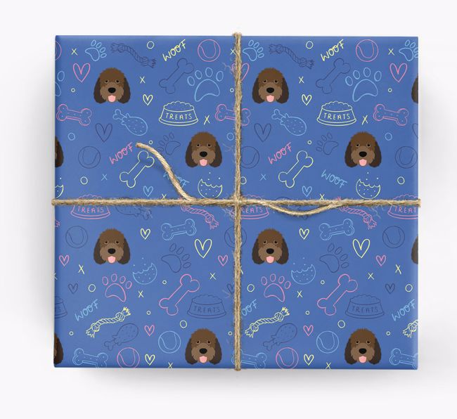 Dog Treats Pattern: Personalized {breedFullName} Wrapping Paper