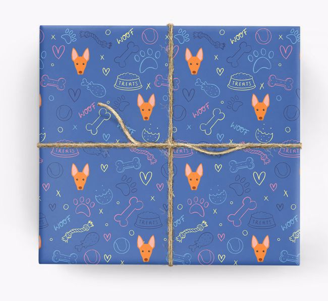 Dog Treats Pattern: Personalized {breedFullName} Wrapping Paper