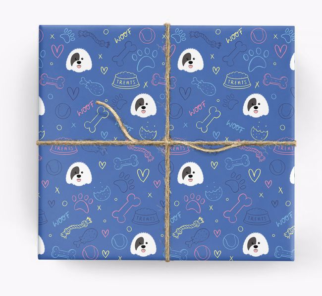 Dog Treats Pattern: Personalized {breedFullName} Wrapping Paper