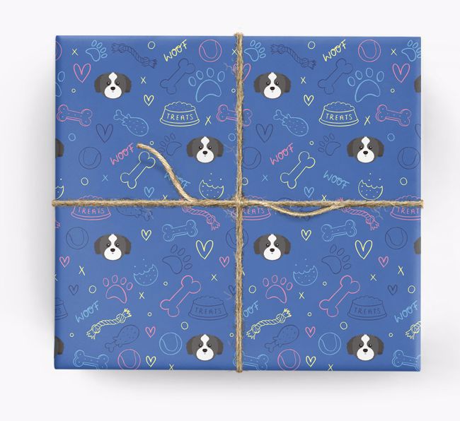 Dog Treats Pattern: Personalised {breedFullName} Wrapping Paper