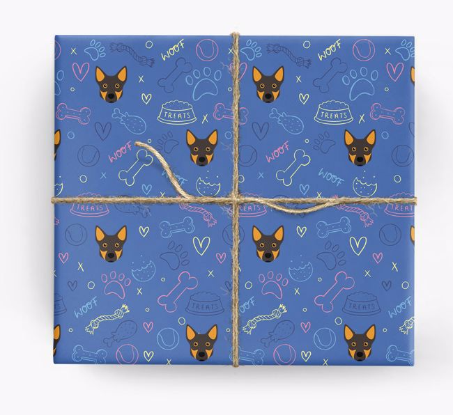 Dog Treats Pattern: Personalized {breedFullName} Wrapping Paper