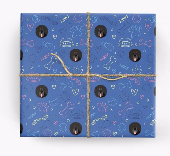 Dog Treats Pattern: Personalized {breedFullName} Wrapping Paper