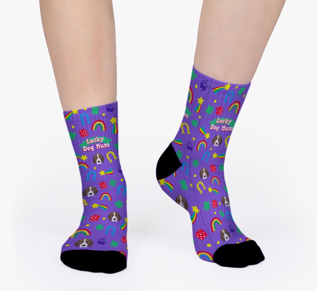 Lucky Dog Mum: Personalised {breedFullName} Socks - woman's socks