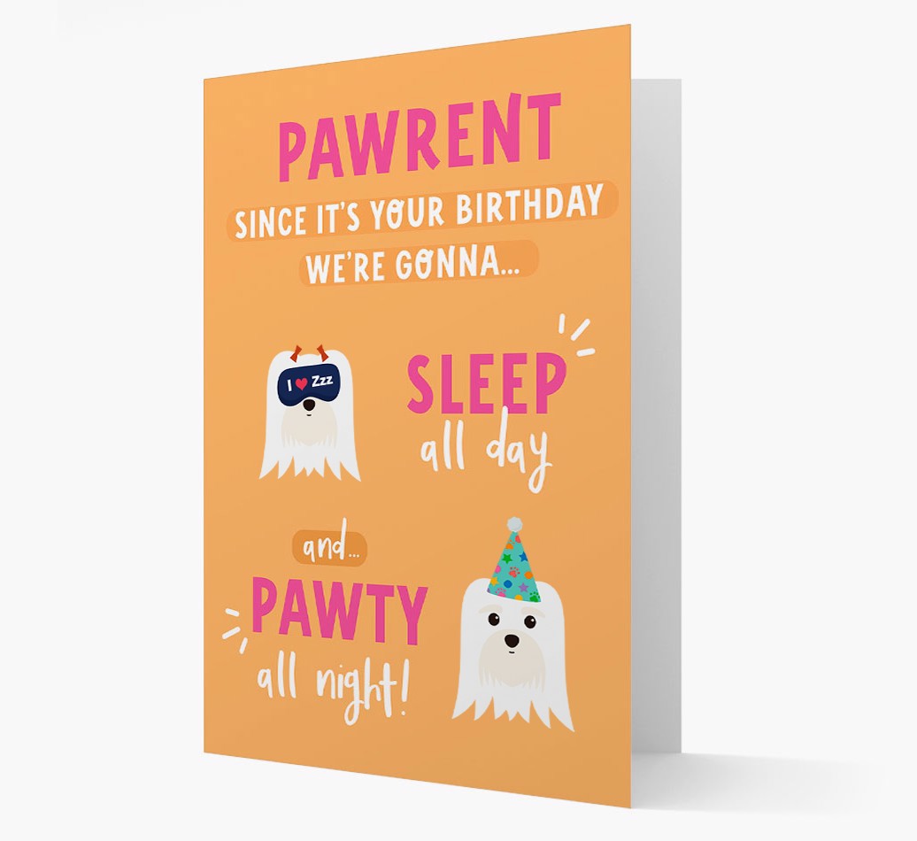 Sleep All Day, Pawty All Night: Personalized {breedFullName} Card