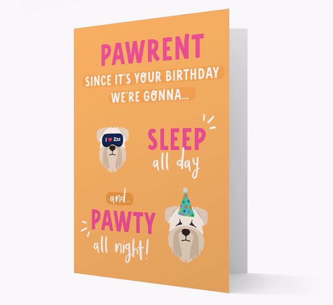 Sleep All Day, Pawty All Night: Personalised Card with {breedFullName} Icon