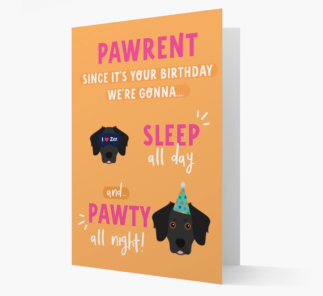Sleep All Day, Pawty All Night: Personalized {breedFullName} Card