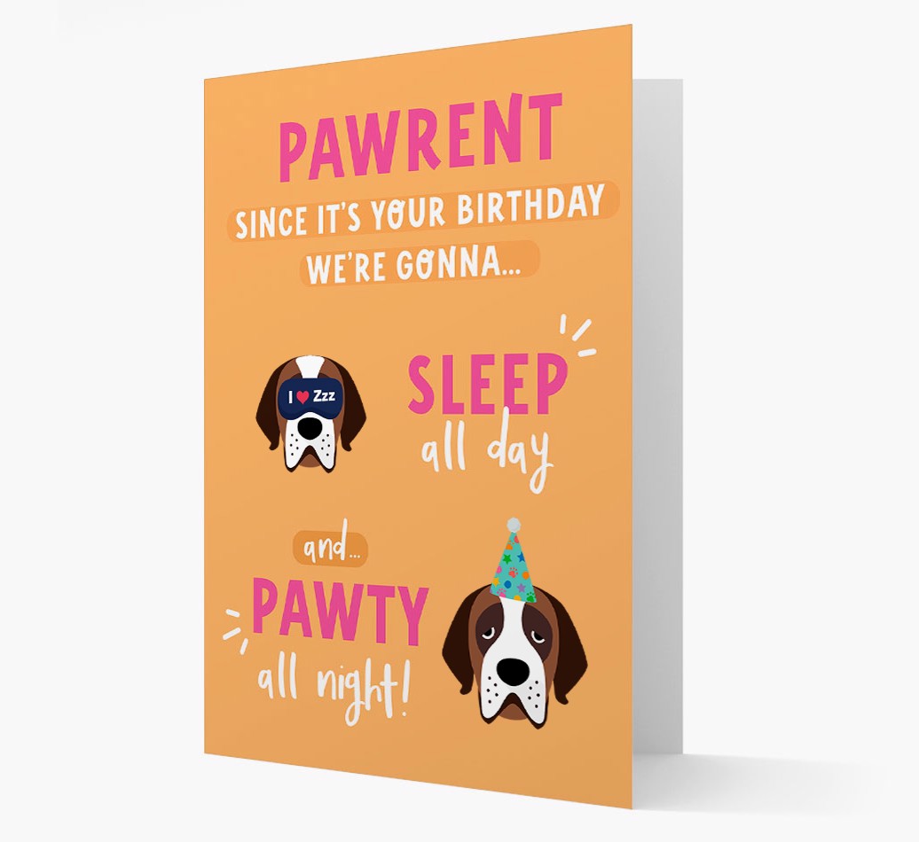 Sleep All Day, Pawty All Night: Personalised {breedFullName} Card
