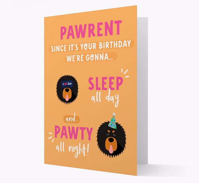 Sleep All Day, Pawty All Night: Personalised Card with {breedFullName} Icon