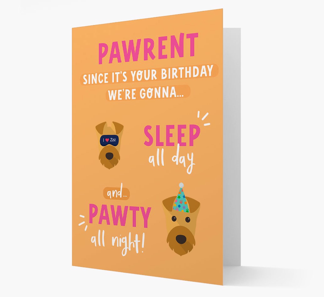 Sleep All Day, Pawty All Night: Personalised {breedFullName} Card