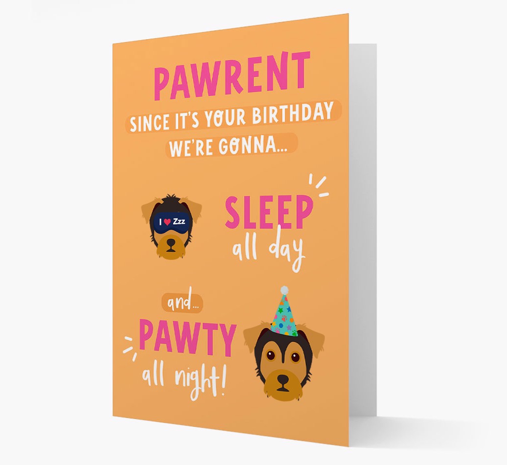 Sleep All Day, Pawty All Night: Personalized {breedFullName} Card