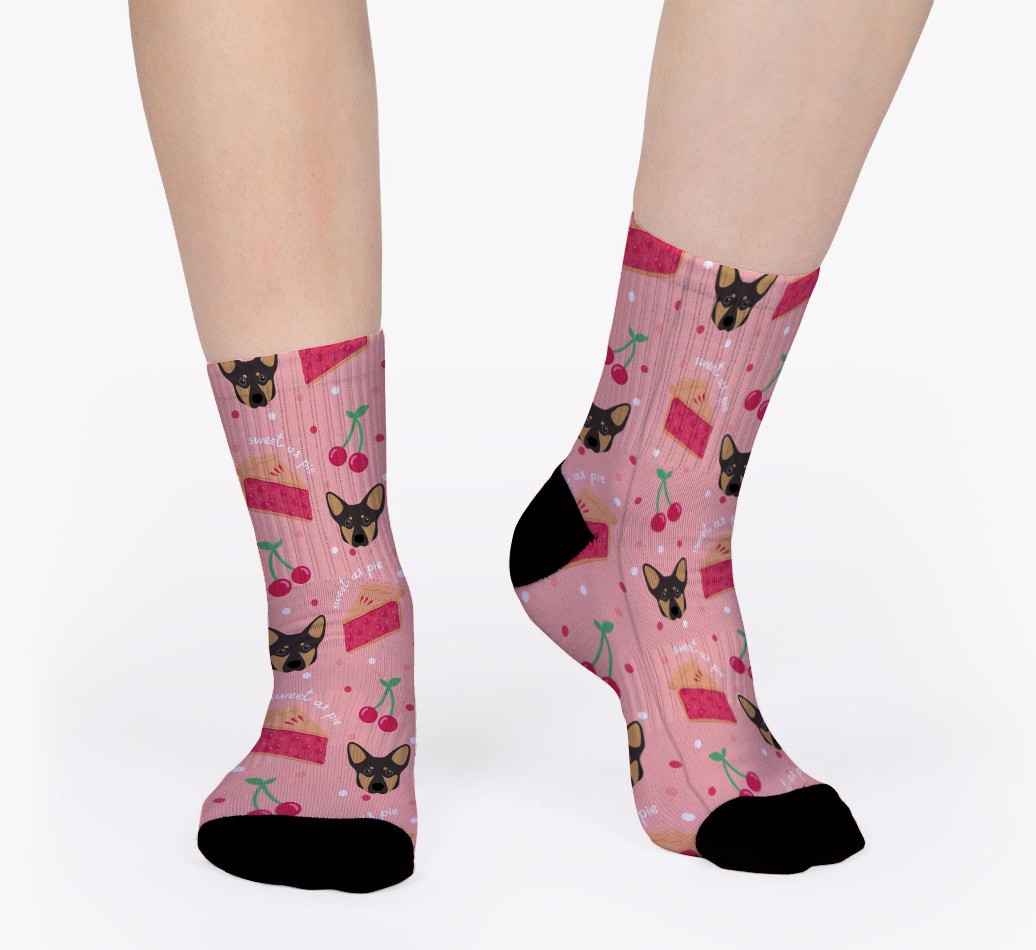 Sweet as Pie: Personalised {breedFullName} Socks - man's socks