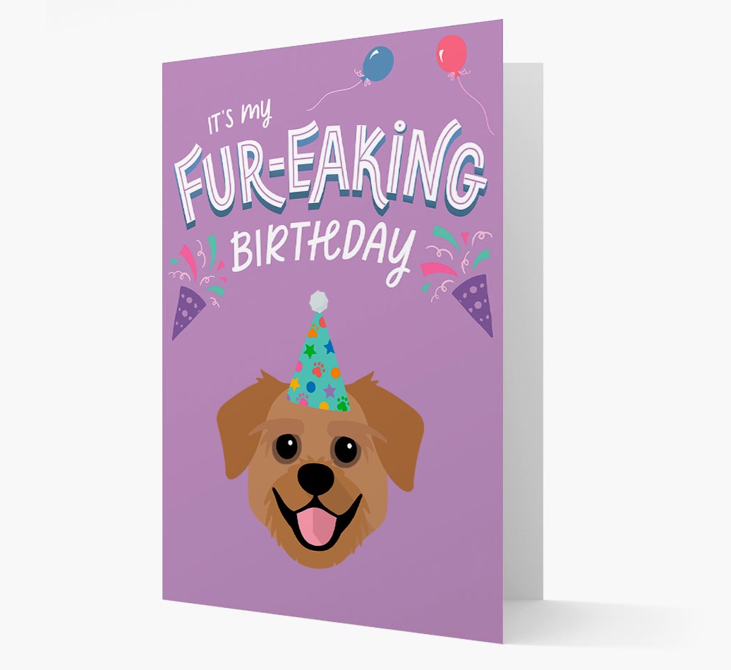 Dog's Fur-eaking Birthday: Personalized {breedFullName} Card