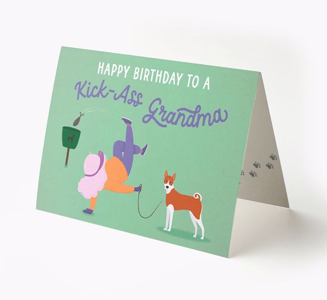 Kick-Ass Grandma: Personalized {breedFullName} Birthday Card