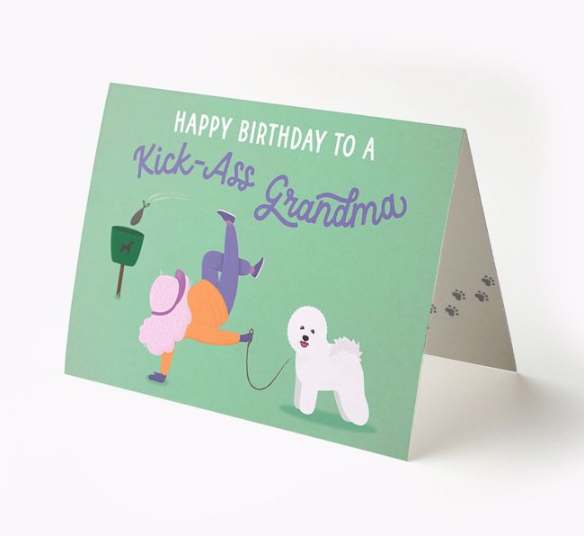 Kick-Ass Grandma: Personalized {breedFullName} Birthday Card