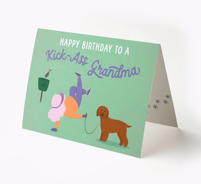 Kick-Ass Grandma: Personalized {breedFullName} Birthday Card