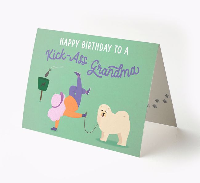 Kick-Ass Grandma: Personalized {breedFullName} Birthday Card