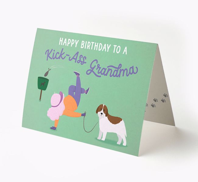 Kick-Ass Grandma: Personalized {breedFullName} Birthday Card