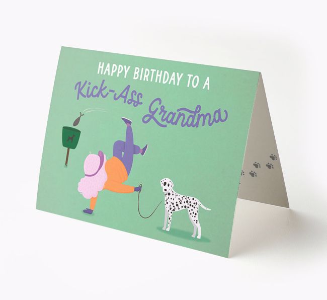 Kick-Ass Grandma: Personalized {breedFullName} Birthday Card