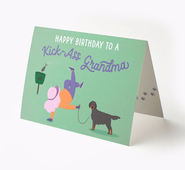 Kick-Ass Grandma: Personalized {breedFullName} Birthday Card