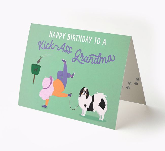 Kick-Ass Grandma: Personalized {breedFullName} Birthday Card