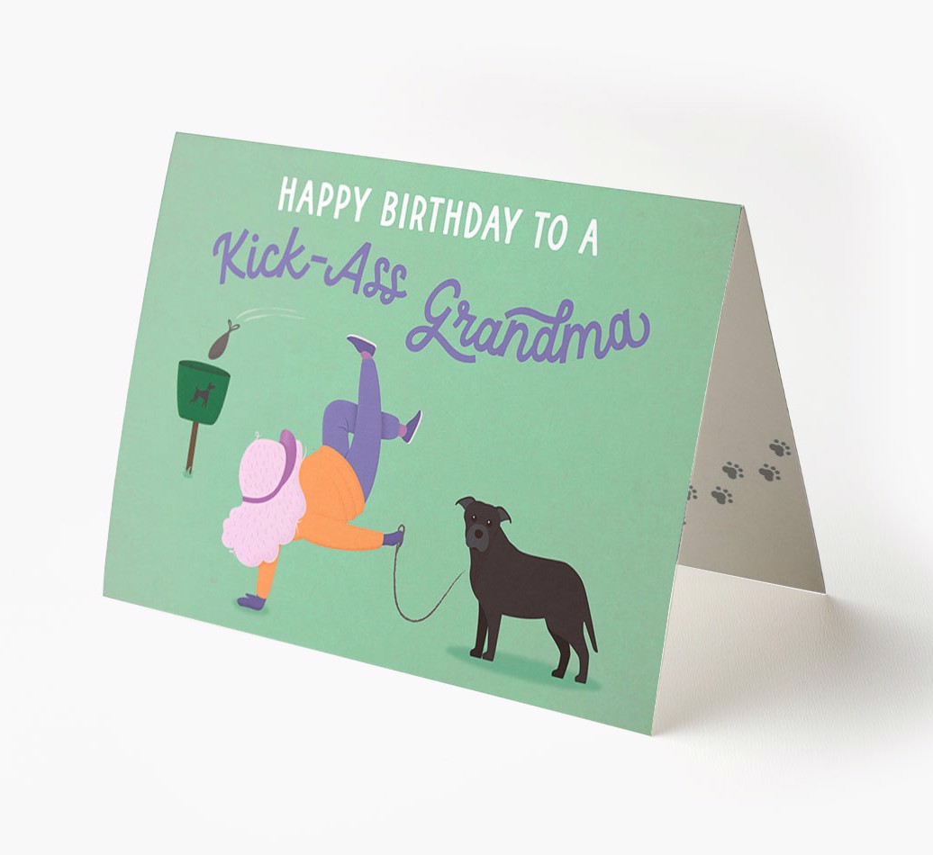 Kick-Ass Grandma: Personalized {breedFullName} Birthday Card